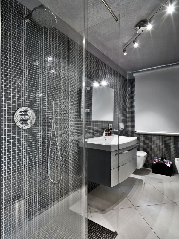 Contemporary Shower with Clear Glass